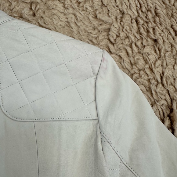 Burning Torch Leather Speedster Moto Jacket, White, XS - Picture 5 of 6